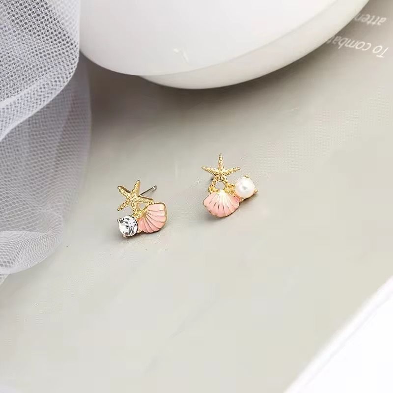 Western Peach Star &Shells With Pearl Tessel Earings For Women & Girls |Stylish & Elegant (Peach& White)